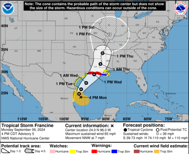 South Louisiana prepares for Francine